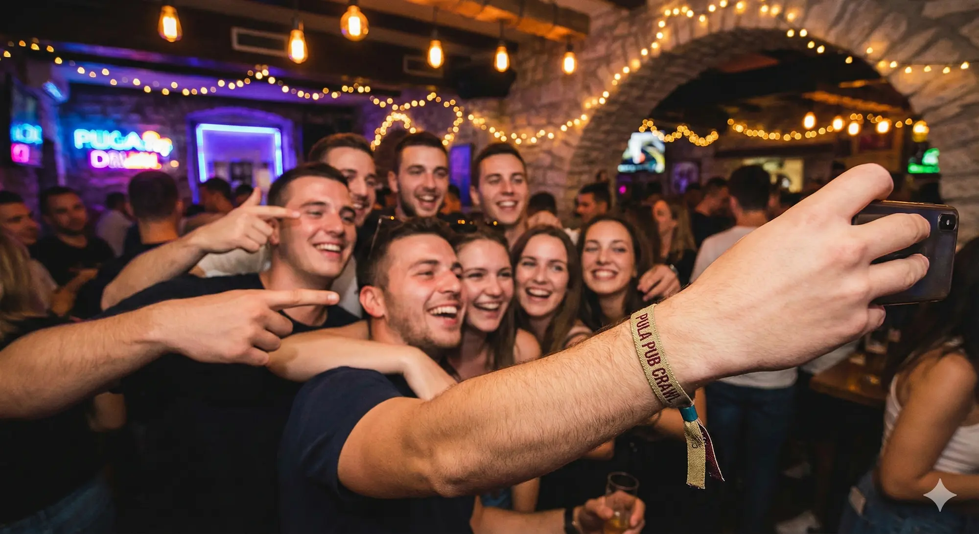 people are enjoying in the pub crawl